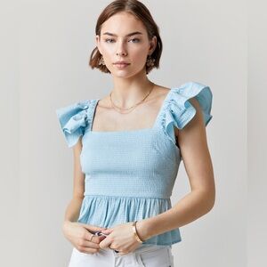 Jessie Bow Back Peplum Blouse -cropped